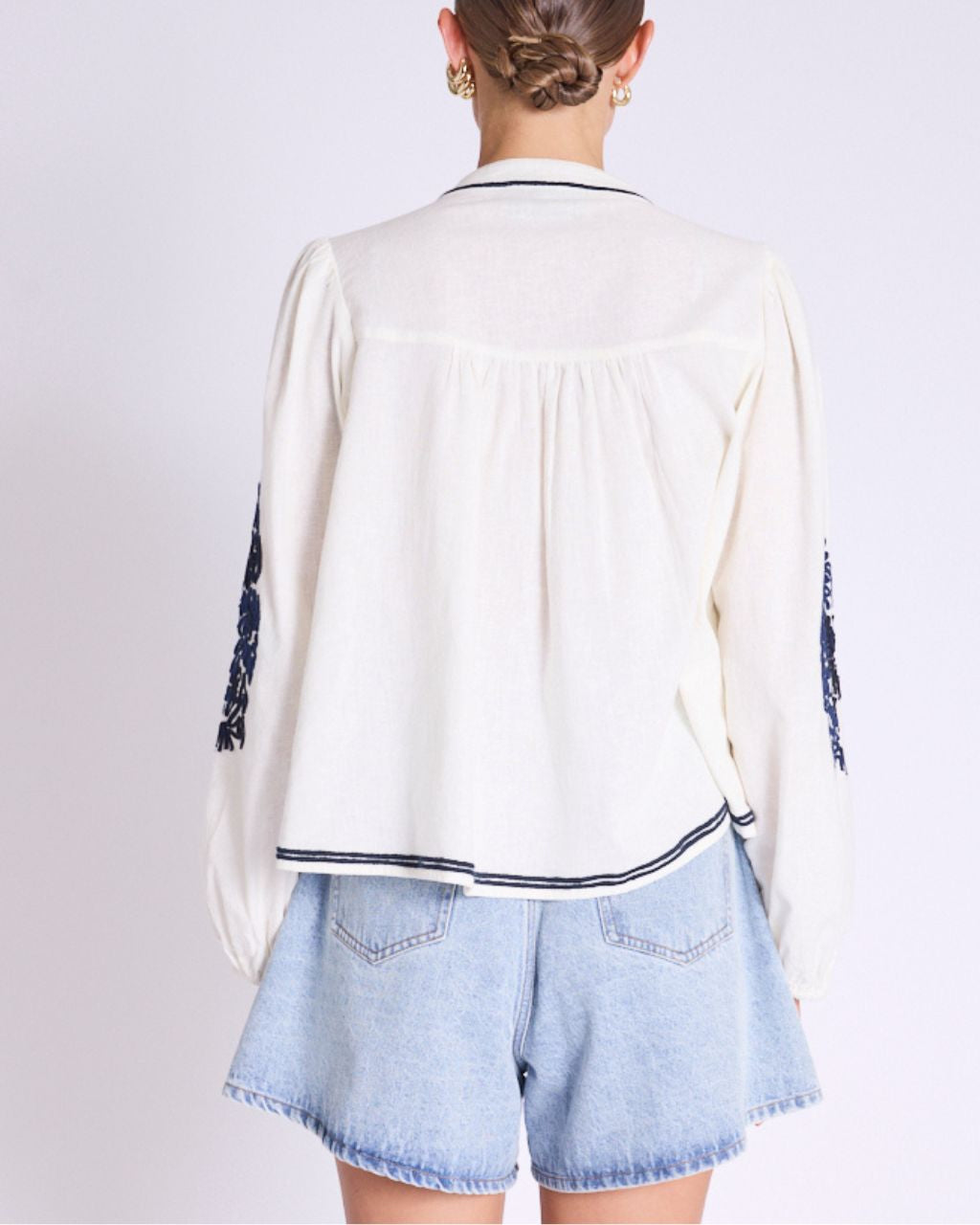CHEMISE COL V BRODEE