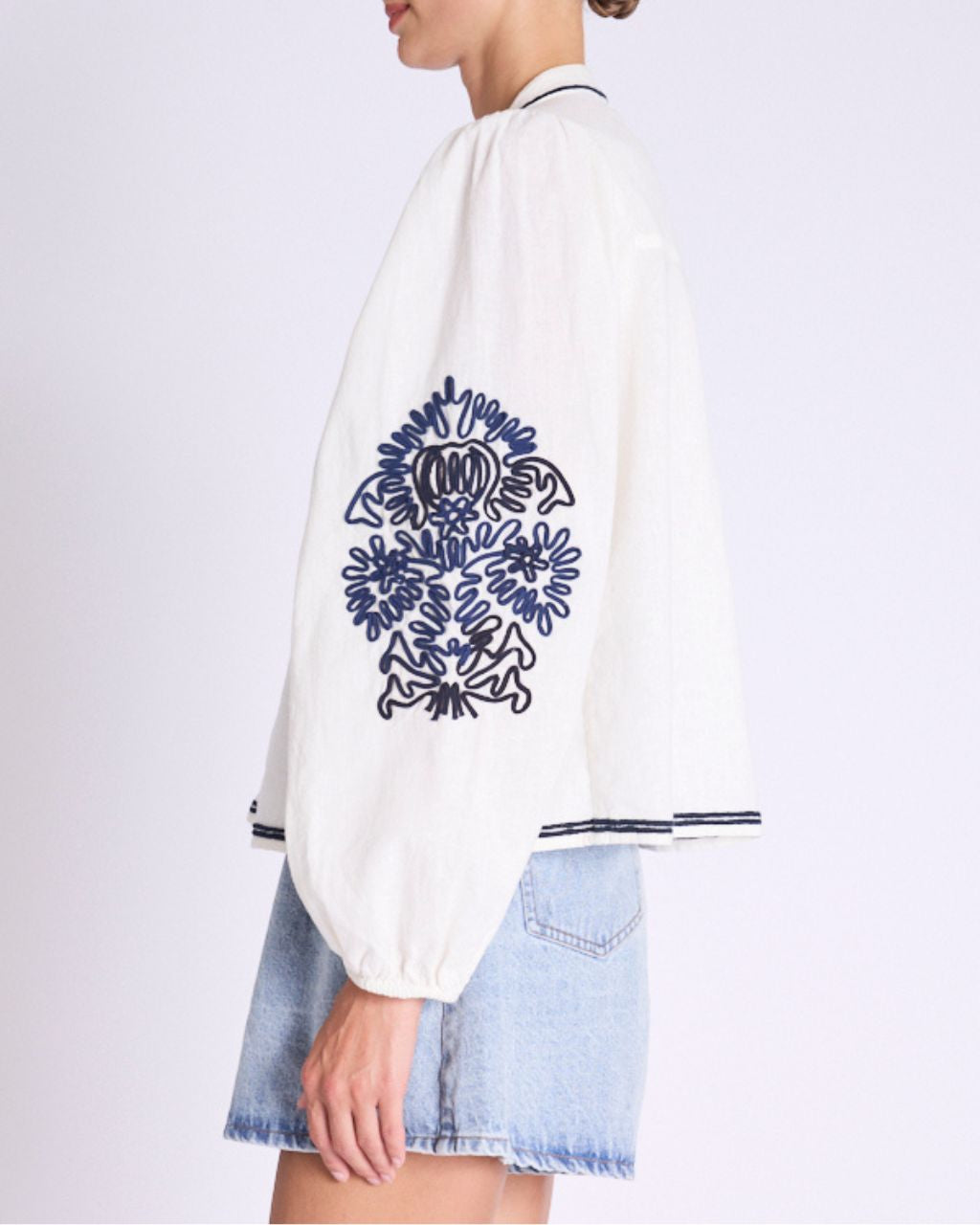 CHEMISE COL V BRODEE