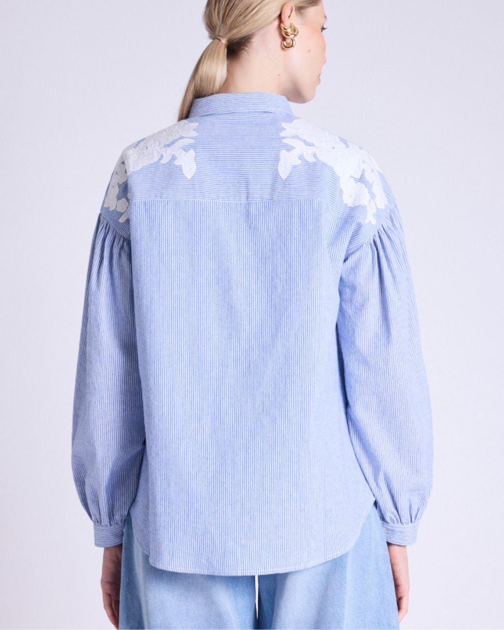 CABINA - CHEMISE RAYEE BRODERIE FLEURS