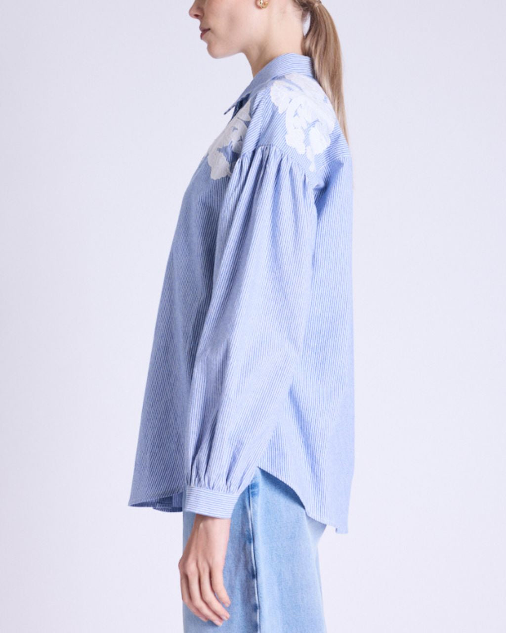 CABINA - CHEMISE RAYEE BRODERIE FLEURS