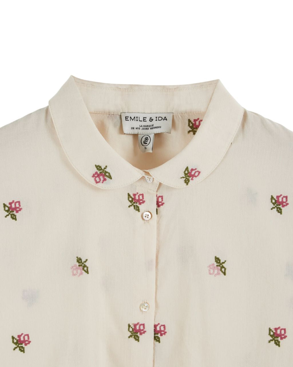 BLOUSE COURTE BRODEE AO ROSES