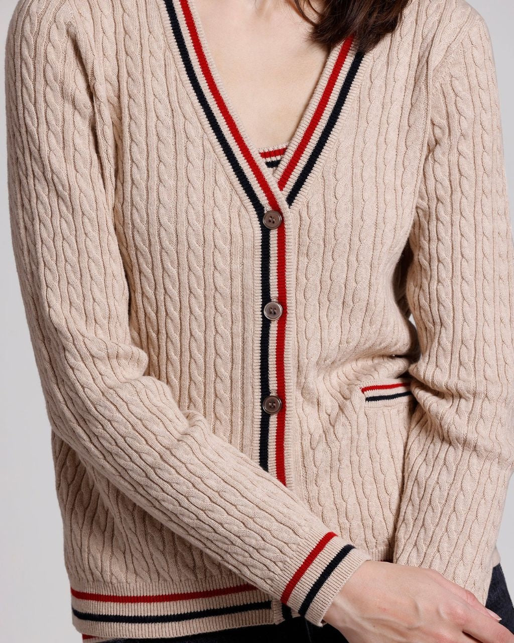 Baby Cable Cardi with Tipping