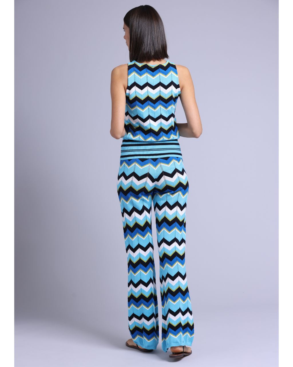 Cotton Cashmere Chevron Pointelle Pant