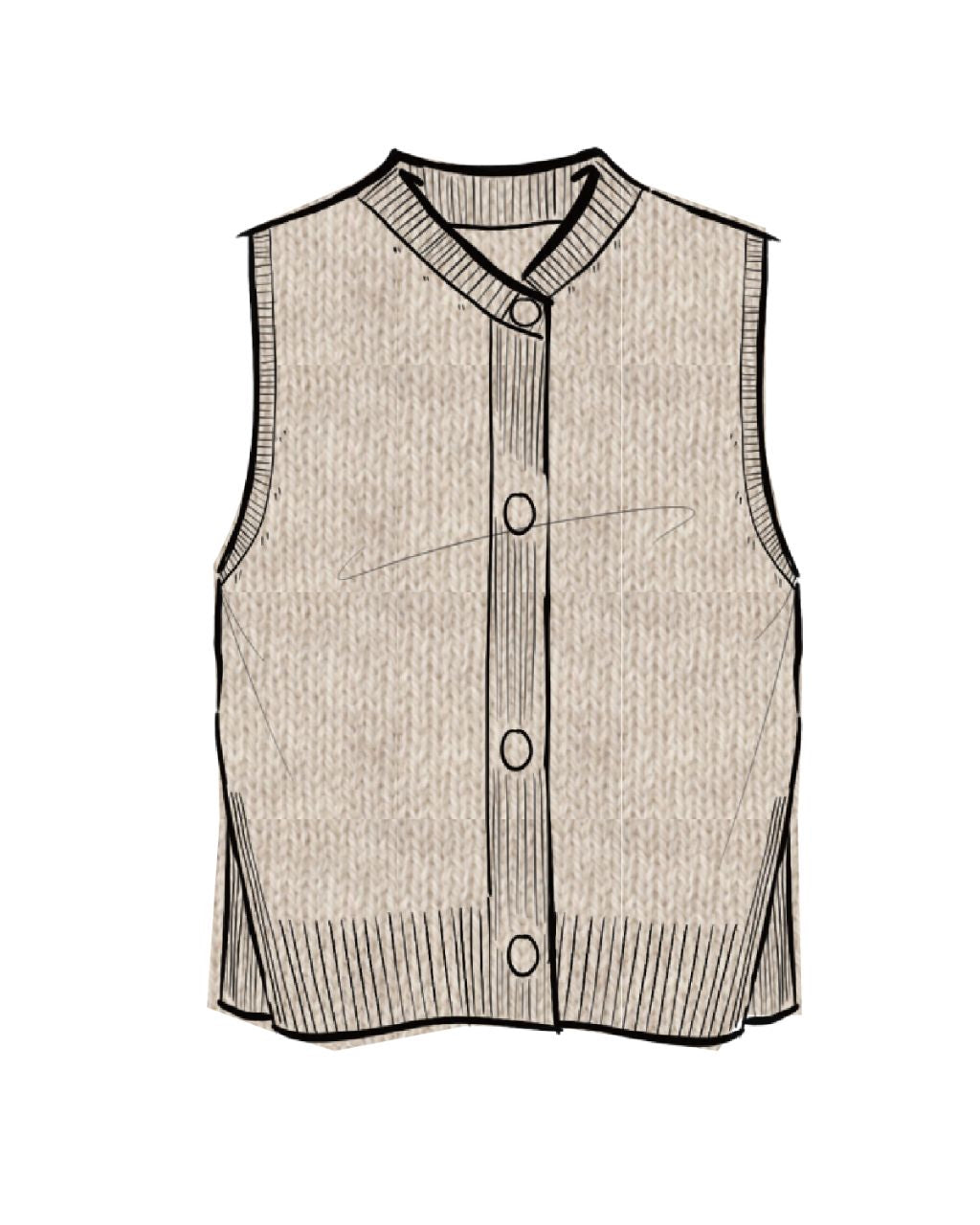 Supima Cotton Cashmere Button Front Vest