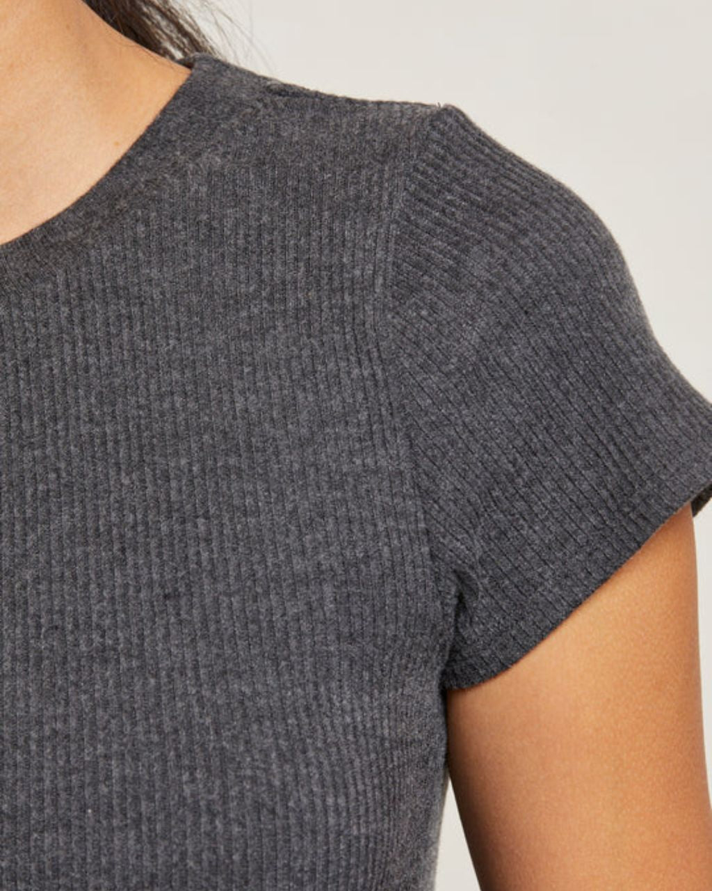 Gabby Sweater Rib Short Sleeve Crew Neck