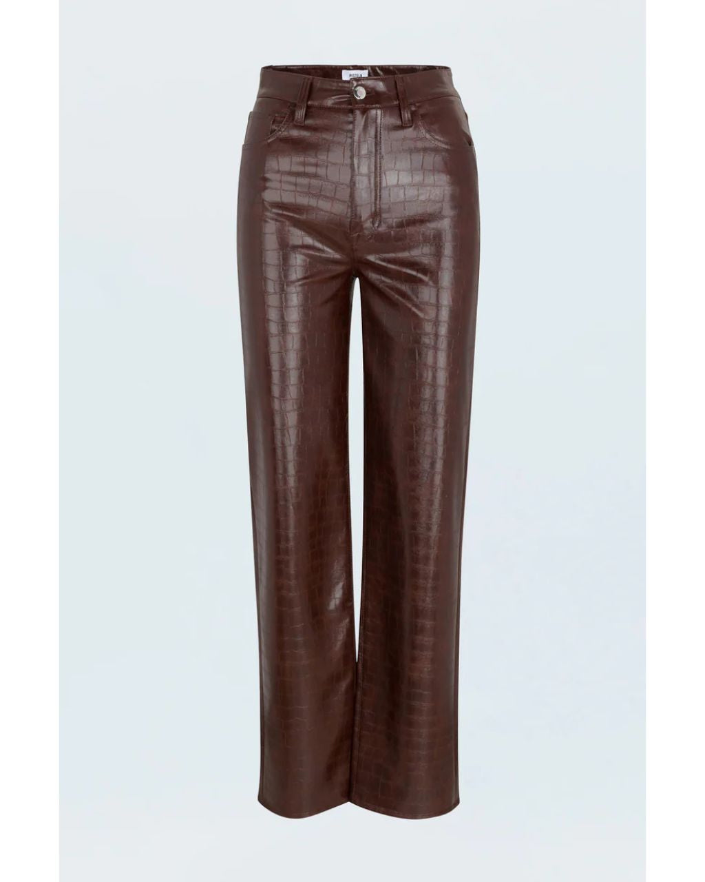 Cassie High Rise Straight Pant - Tobacco Croc
