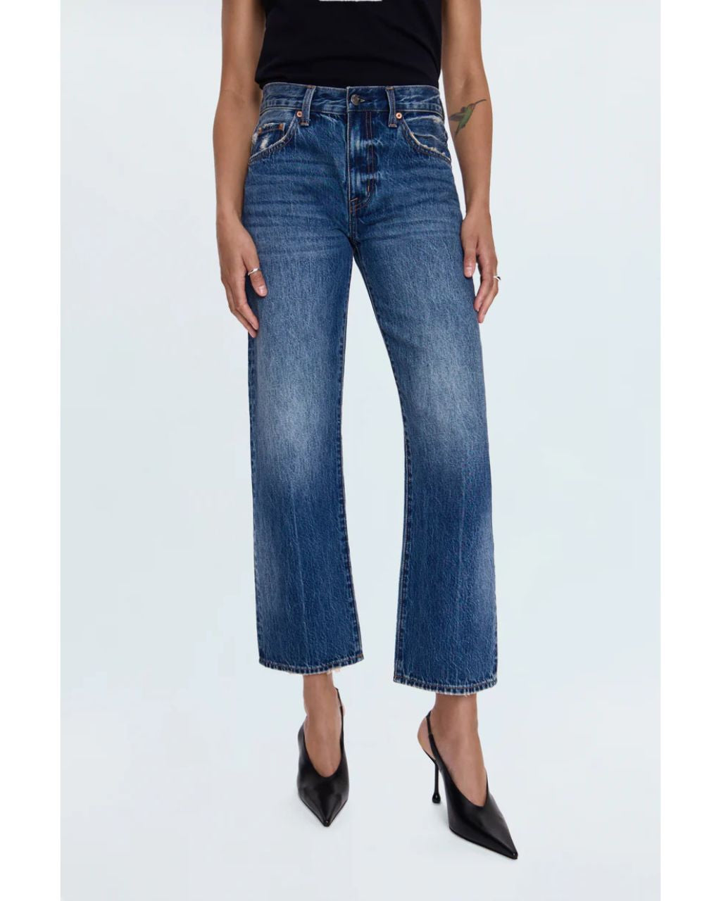 Lexi Mid Rise Bowed Straight - Artisan