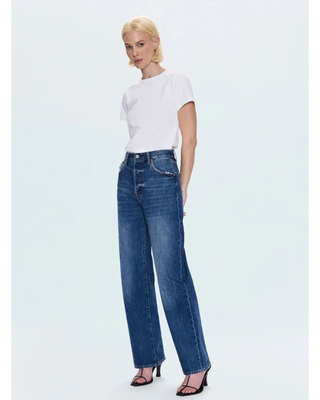Tate High-Rise Bowed Wide Leg Jean