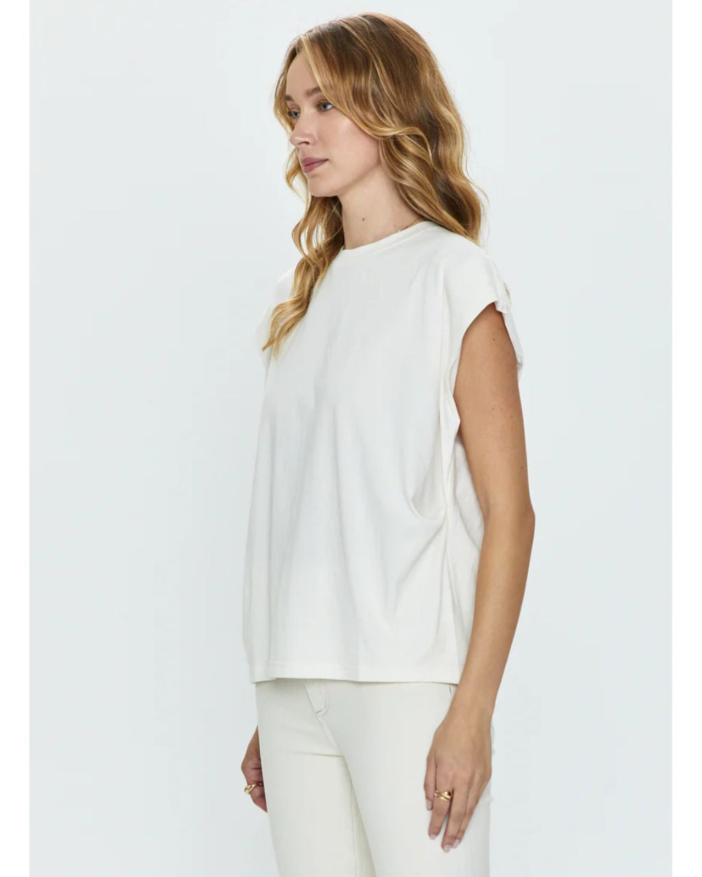 Trina Muscle Tee - White Sand