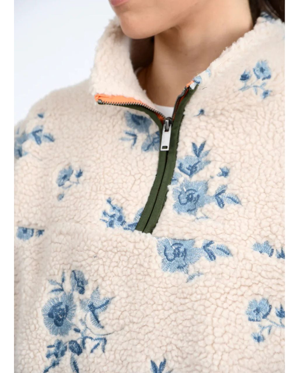 Blue Floral Quarter Zip