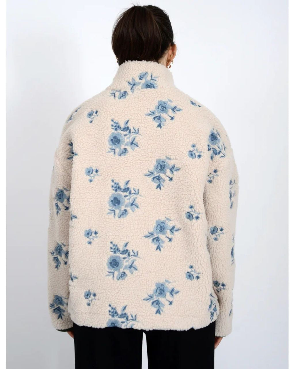 Blue Floral Quarter Zip