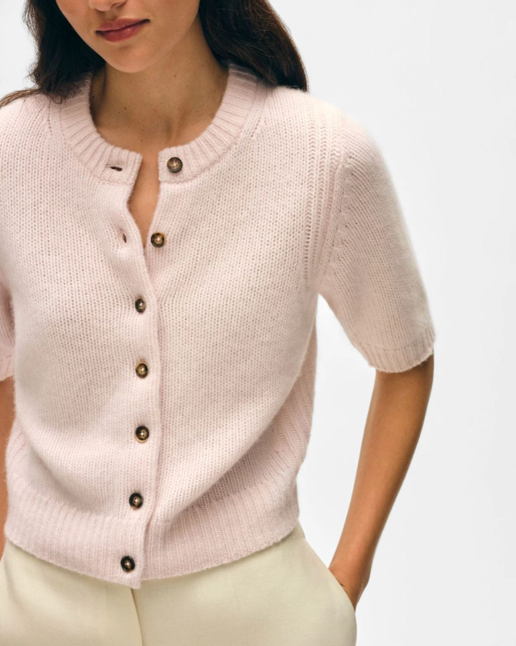 Cashmere Elbow Sleeve Cardigan