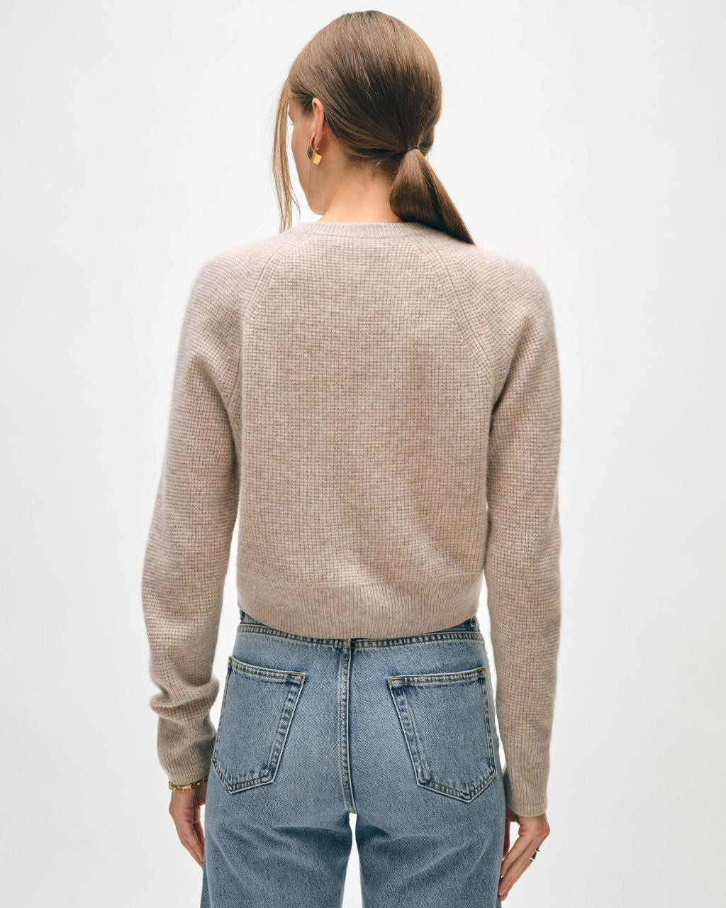 CASHMERE WAFFLE CARDIGAN