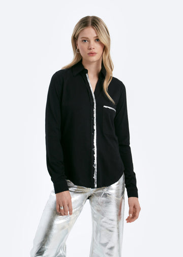 Amrat Jersey Blouse -  black foil