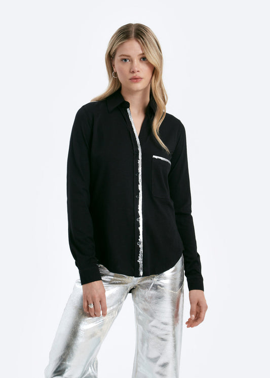Amrat Jersey Blouse -  black foil