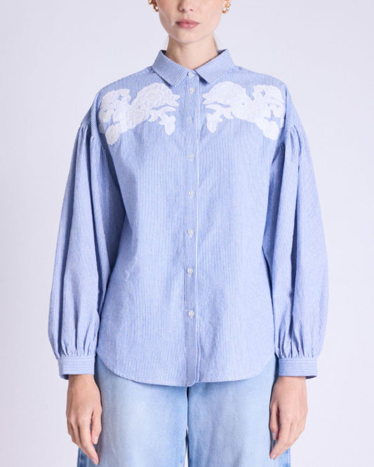 CABINA - CHEMISE RAYEE BRODERIE FLEURS