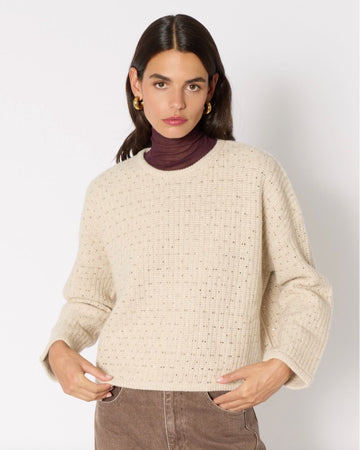 Pull ML Col Rond Strass