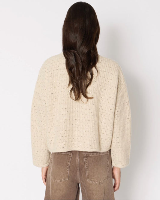 Pull ML Col Rond Strass