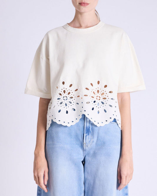 TSHIRT MC BRODERIE ANGLAISE