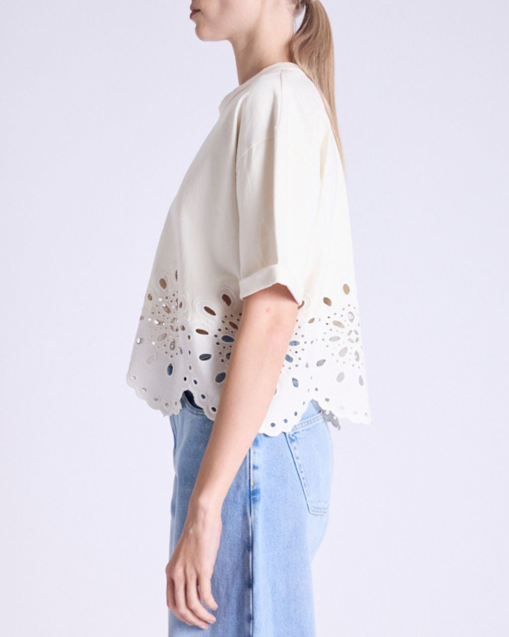 TSHIRT MC BRODERIE ANGLAISE