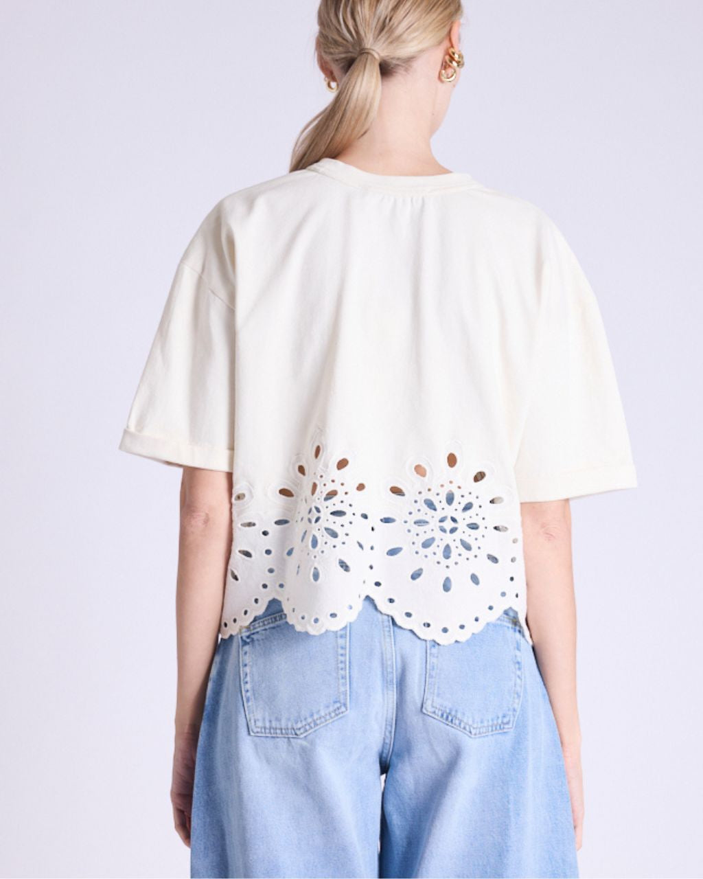 TSHIRT MC BRODERIE ANGLAISE