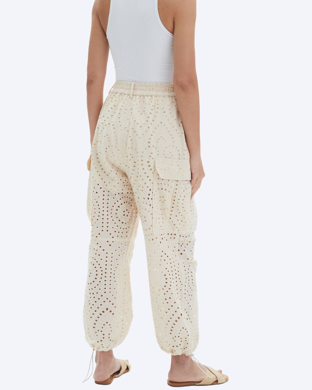 Sia Loose Eyelet Cargo Pants
