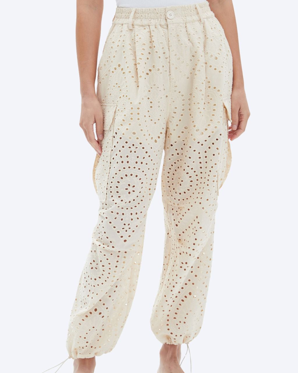 Sia Loose Eyelet Cargo Pants