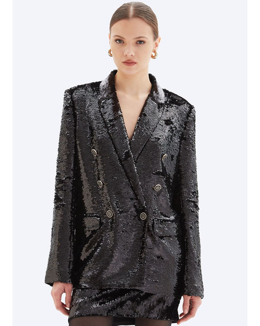 SEQUINED STELLA Double-Breasted Classic Blazer
