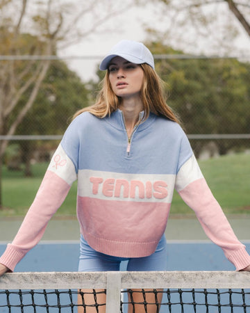 Tennis Colorblocked Quarter Zip