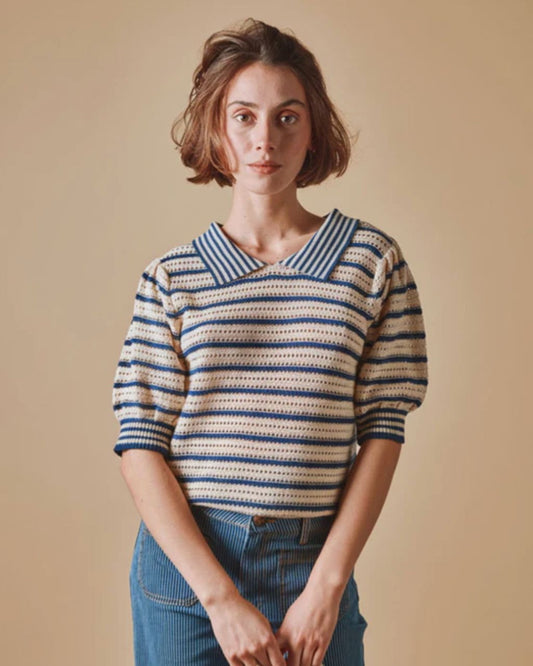 Dauphin Crocheted Organic Cotton Polo Shirt