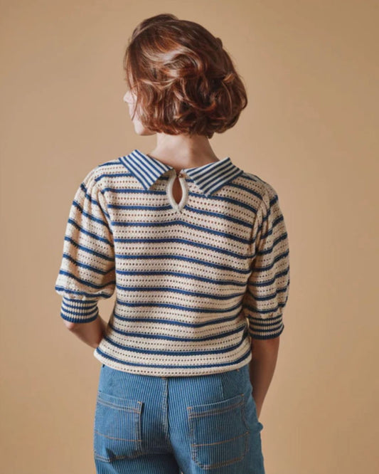 Dauphin Crocheted Organic Cotton Polo Shirt