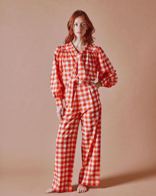 Dali Red Gingham Pant