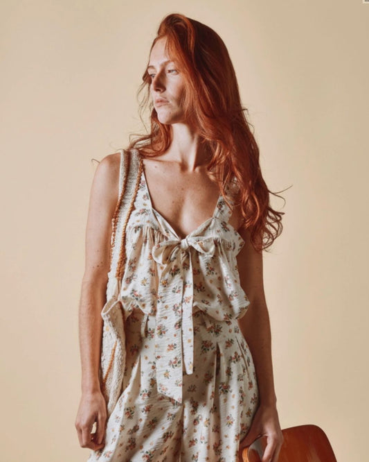 Dani Tie Front Floral Top