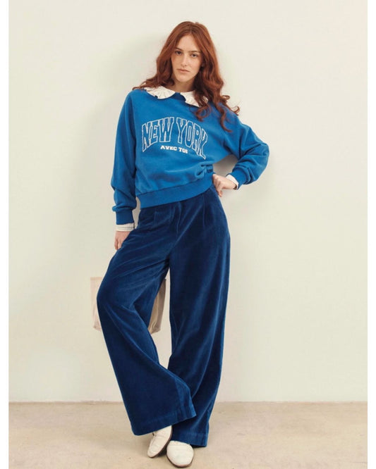 PANTALON LARGE VELOURS