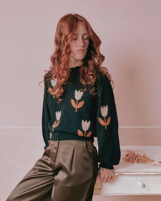 Pull Intarsia Tulipes