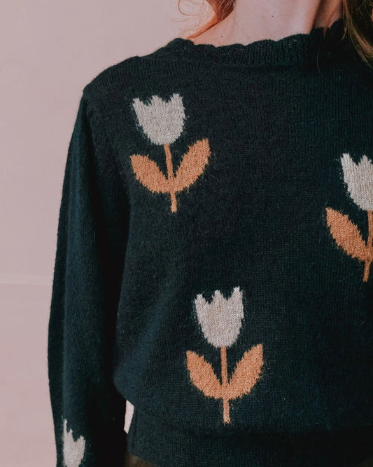 Pull Intarsia Tulipes