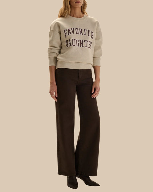 The Collegiate Sweatshirt - Heather Oat / Burgundy