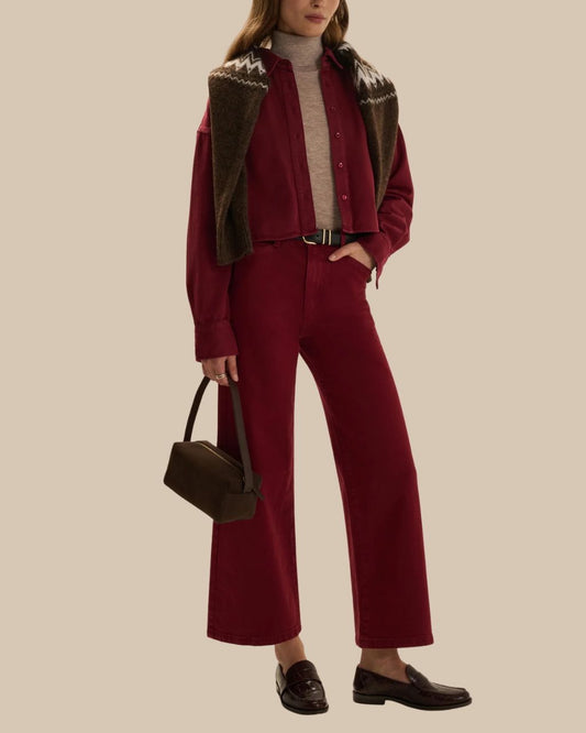 The Crop Ex-Boyfriend Shirt - Ruby