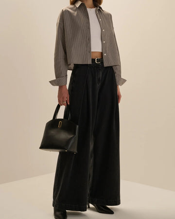 The Petite Pleats for Days Pant - Black Denim