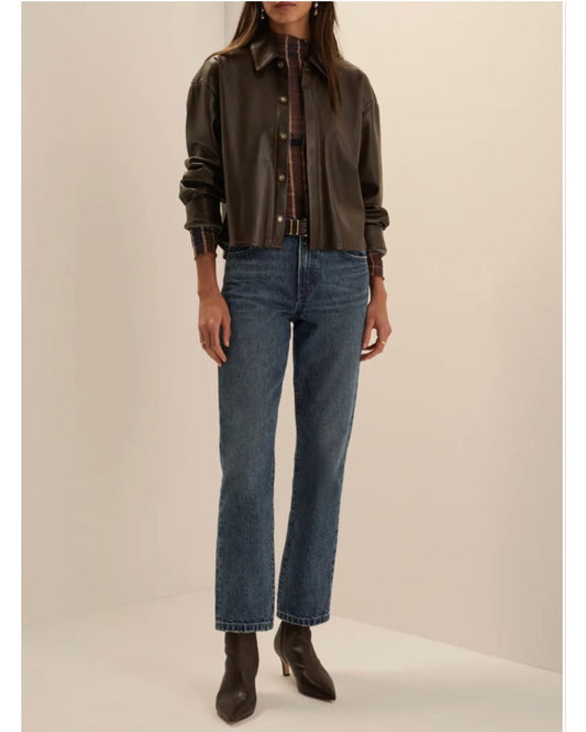 The Dot Mid-Rise Straight Ankle Jeans