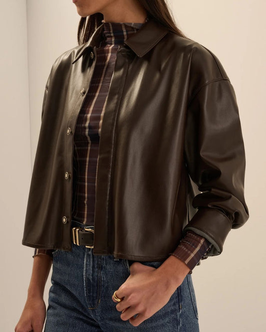 The Faux Leather Brady Shirt