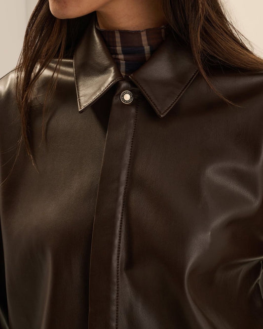 The Faux Leather Brady Shirt