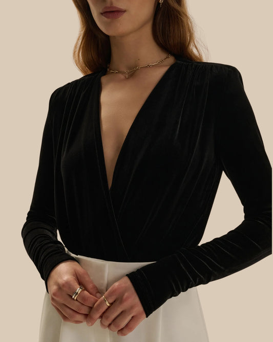 The Velvet Date Blouse Bodysuit