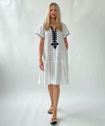 Ischia White and Navy Dress