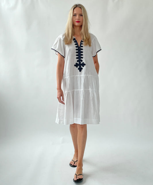 Ischia White and Navy Dress