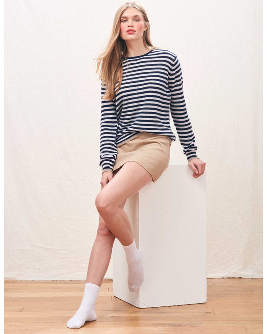 Cashmere Little Stripe Crew