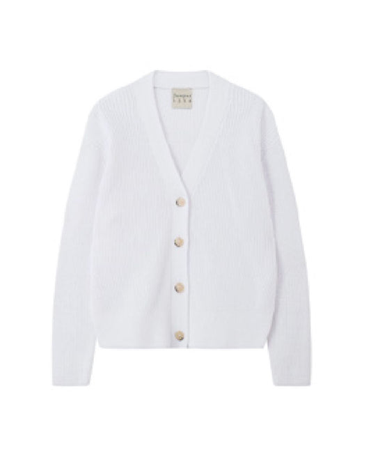 Cotton fisherman Rib Cardigan