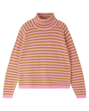 Narrow Stripe Roll Collar