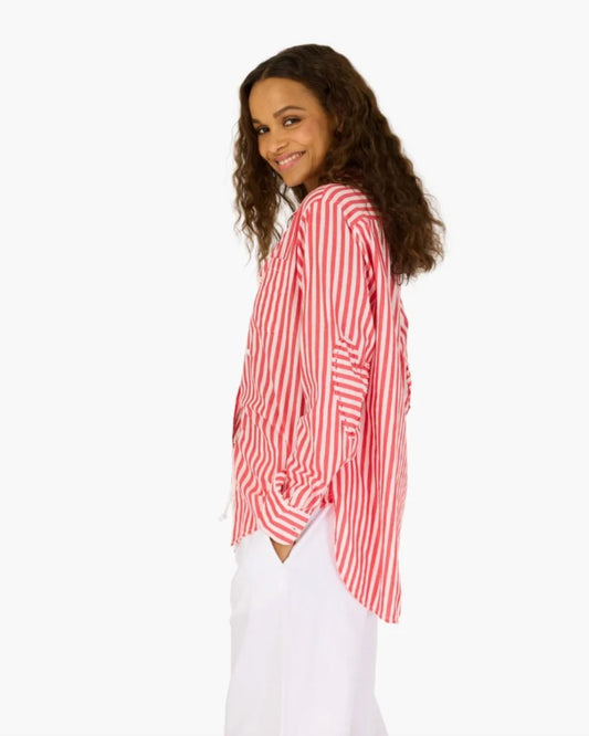 Mia Red Stripe Shirt