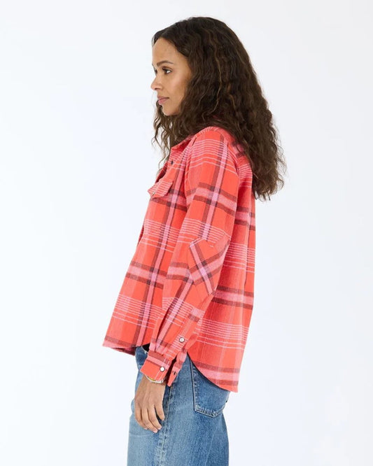 Pia Western Funnel Plaid Shirt